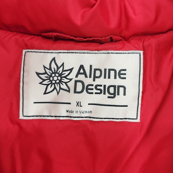 Alpine Design NWT 1962 Puffer Jacket Coat Bright Crimson Men's XL - Picture 6 of 6